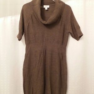 ANN TAYLOR LOFT Taupe Wool Blend Swrater Dress  LP